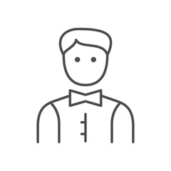Casino croupier line outline icon