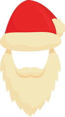 Santa beard mask icon cartoon vector. Elf holiday. Face head