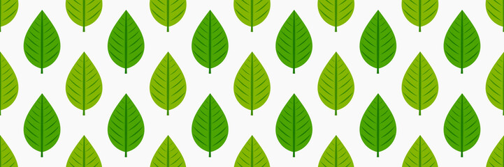 Green leaves seamless pattern background.