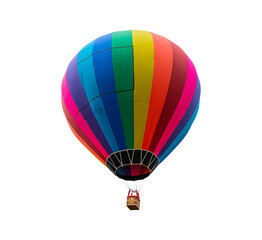 Colorful Hot Air Balloon Floating Isolated on transparent background - PNG format.
