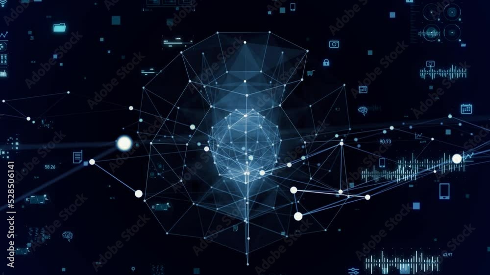 Poster communication network concept. digital transformation.