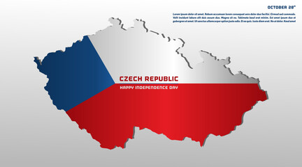 Independence Day of Czech Republic Vector Illustration, celebrate day background