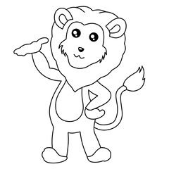 cute lion pictures for coloring book.