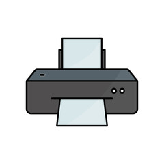 Printer icon. Icon related to electronic, technology. Lineal color icon style, colored. Simple design editable
