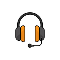 Headphone icon. Icon related to electronic, technology. Lineal color icon style, colored. Simple design editable