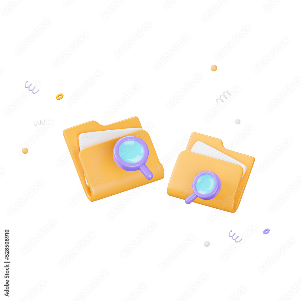 Poster 3d file folder document paper technology icon. 3d rendering with clipping path