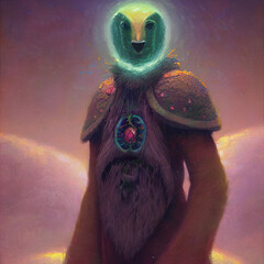 bird alien in the dark night