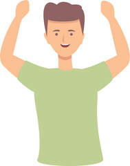 Fototapeta premium Active boy icon cartoon vector. Happy man. Excited young