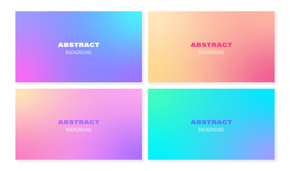Set of gradient backgrounds in bright colors for projects with horizontal orientation. For web and print.