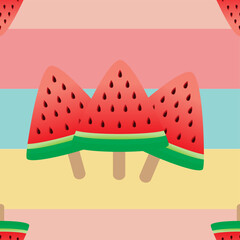 Seamless tartan plaid pattern in Summer and Watermelon