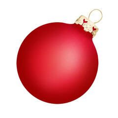 1 red Christmas ornament isolated on white  background