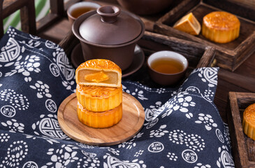 The traditional Chinese festival Mid-Autumn Festival food moon cake