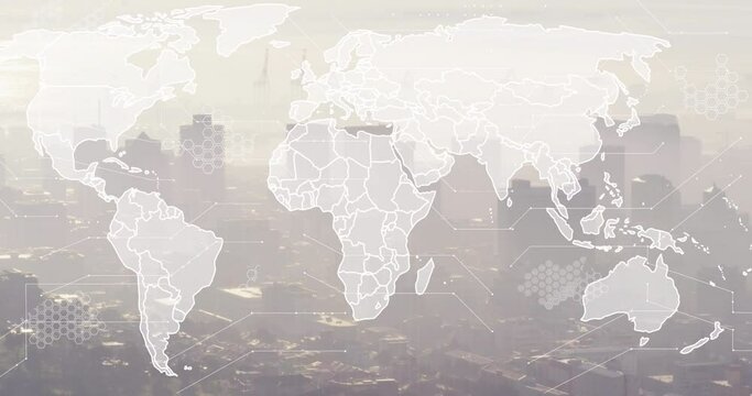 Animation of falling covid cells over globet