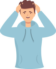 Wow person icon cartoon vector. Happy man. Excited fast