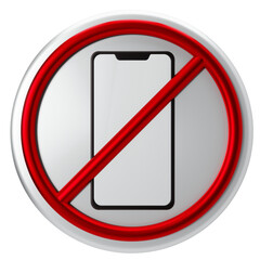 3D Rendering of No Phone Sign