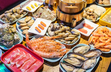 The seafood in the cafeteria