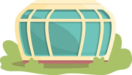 Obraz na płótnie Canvas Glass window glamping icon cartoon vector. Camping house. Luxury trip