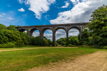 A view towards the Stambermill Viaduct in Stourbridge, UK in summertime