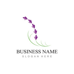 fresh lavender flower logo flat design template