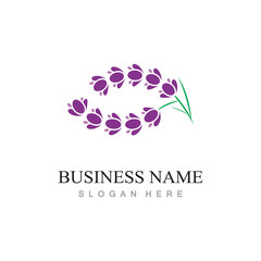 fresh lavender flower logo flat design template