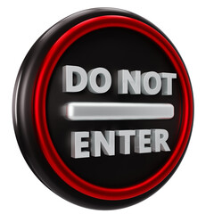 3D Rendering of Do Not Enter Sign