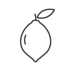 Lemon fruit line icon symbol.