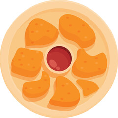 Restaurant nugget icon cartoon vector. Chicken food. Fast menu