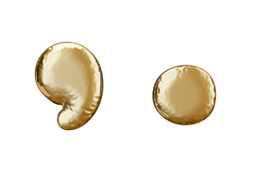 Golden foil sign. Balloon symbol. 3d rendering illustration.