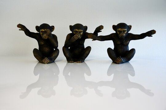 Le tre scimmie sagge al contrario