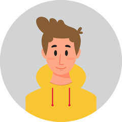 Obraz premium Avatar icon, guy flat style. Vector graphics eps 10.