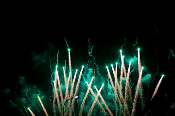 fireworks in the air in the night
