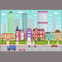Obraz na płótnie Canvas illustration of a city