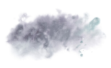 Abstract gray watercolor on a white background. Hand-drawn painting.