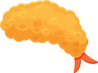 Japan tempura icon cartoon vector. Fried shrimp. Prawn dish