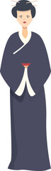 Girl geisha icon cartoon vector. Japan woman. Traditional sakura