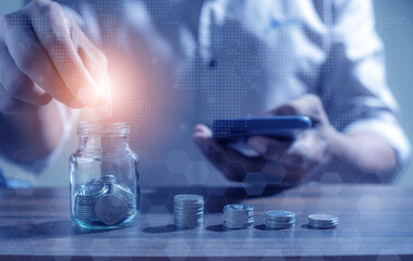 Online Banking And Internet Banking Savings Concept