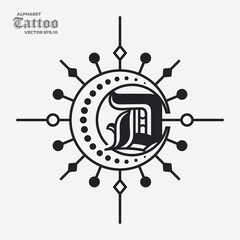 Alphabet D Tattoo Logo