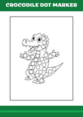Education dot marker for children. Crocodile dot marker Coloring Page for kids
