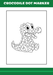 Education dot marker for children. Crocodile dot marker Coloring Page for kids