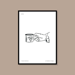 Minimal bohemian travel illustration poster design for wall art gallery 
