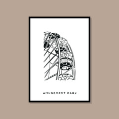 Minimal bohemian travel illustration poster design for wall art gallery 