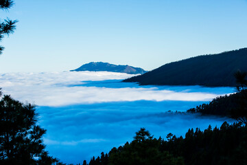 Spring sunset in Caldera De Taburiente Nature Park, La Palma Island, Canary Islands, Spain