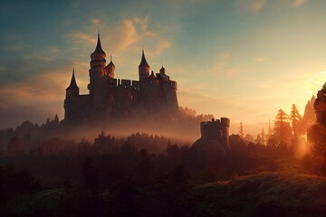 Obraz premium 3d rendering of a medieval castle