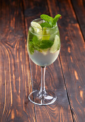 cocktail on the wooden background