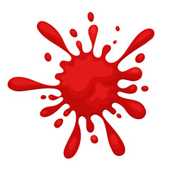 Red paintball paint splash flat vector illustration logo icon clipart