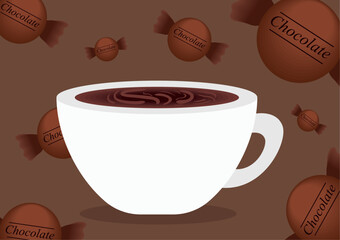 chocolate cup and caramels