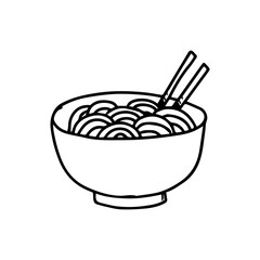 ramen In hand drawn illustration, For food business isolated background