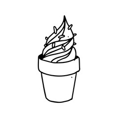 ice cream In hand drawn illustration, For food business isolated background