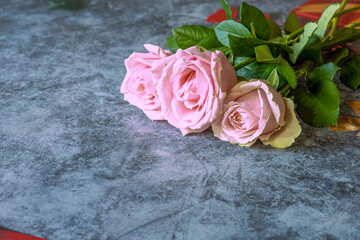 Beautiful Colorful flower bouquet on a dark background.