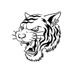 tiger for beast and wildlife animal illustration design